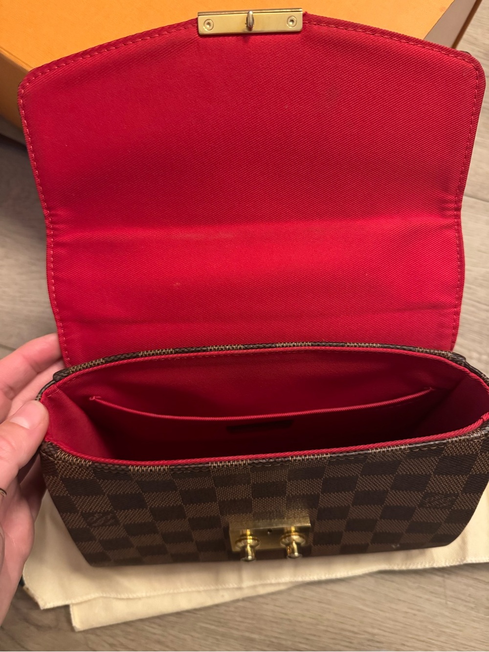 Louis Vuitton Brown Damier Ebene Top Handle Satchel with Gold Hardware - Picture 11 of 15